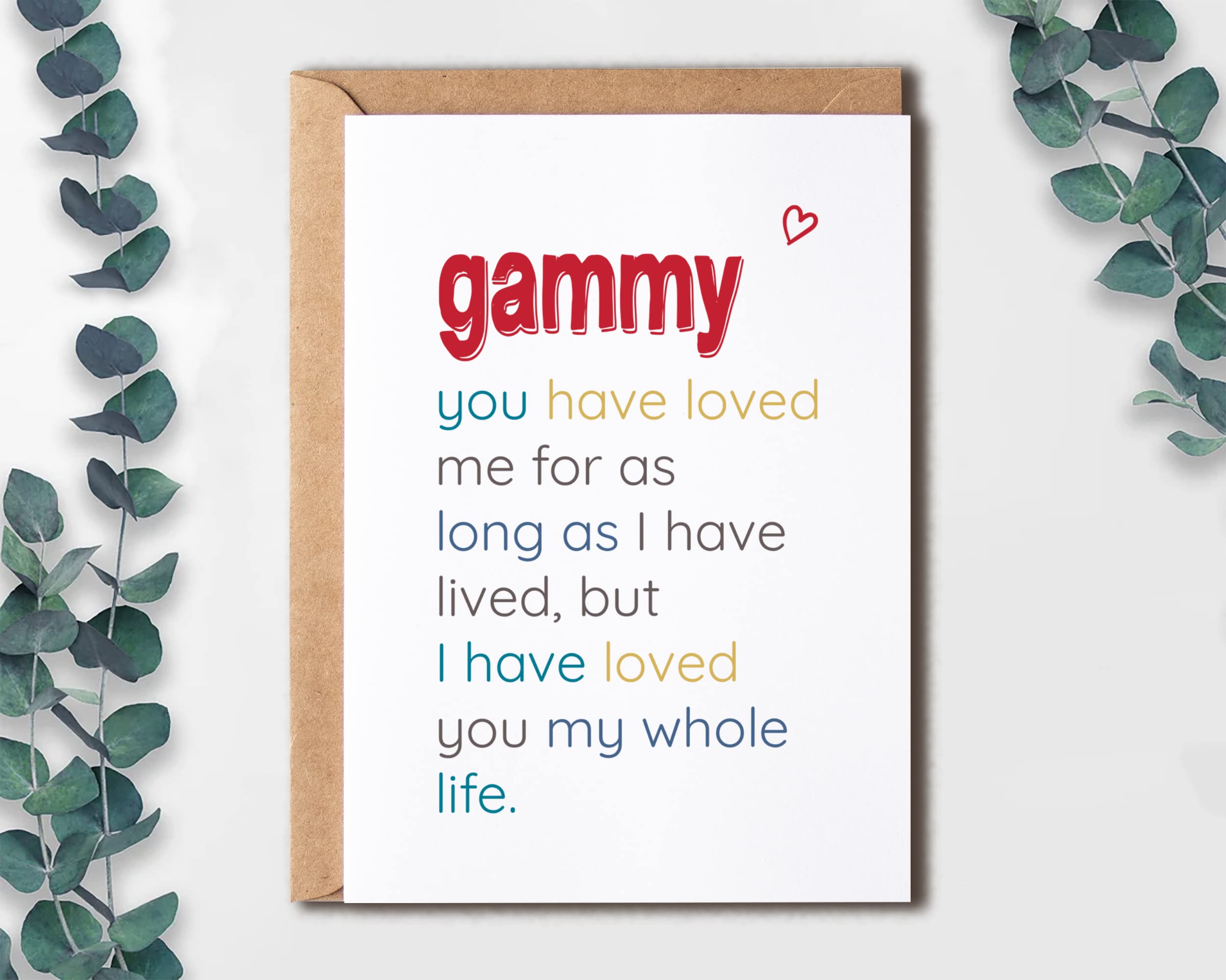 Gammy You Have Loved - Special Gammy's Day Card - Birthday Card For Gammy - Sentimental Card For Gammy - Meaningful Card For Gammy…