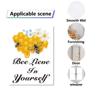 CRASPIRE 8 Sheets Bee Wall Decals Honey Window Clings Self-Adhesive Sunflower Wall Sticker Inspirational Quotes Decor Peel and Stick for Home Office Nursery Birthday Party Fridge Bedroom Bathroom