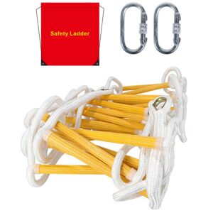 emergency fire escape ladder flame resistant safety rope ladder with hooks fast to deploy & easy to use compact & easy to store withstand weight up to 900 pounds (13ft