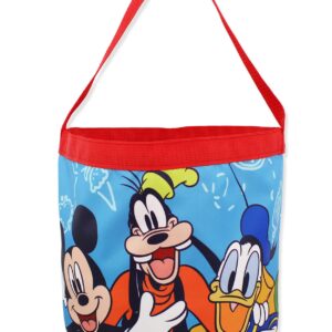 Mickey and Friends Collapsible Nylon Basket Bucket Tote Bag (One Size, Blue)