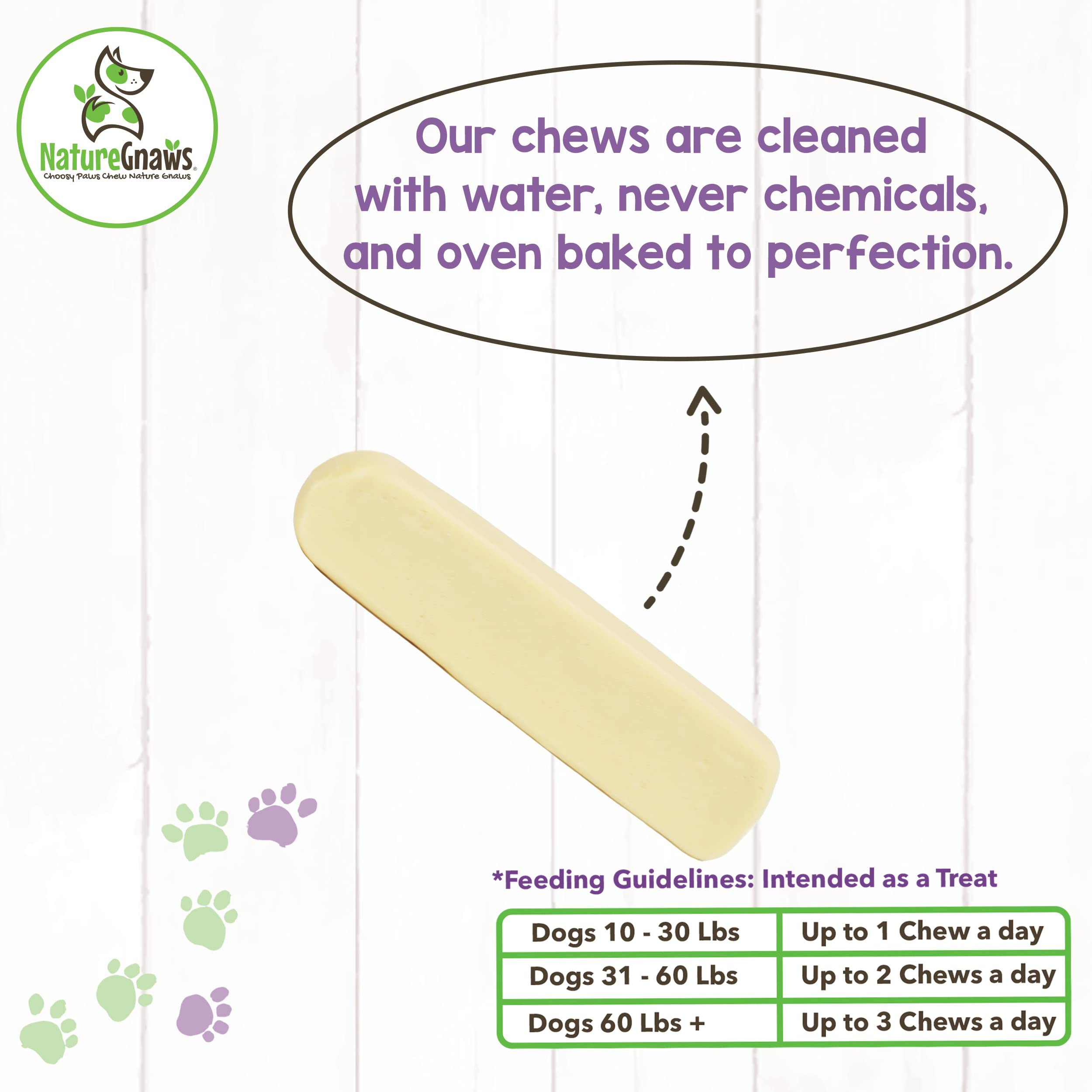 Nature Gnaws American Cheese Chews for Dogs - Long Lasting Hard Chew Treats - Rawhide Free Dog Bones - Yak Alternative - Made in The USA