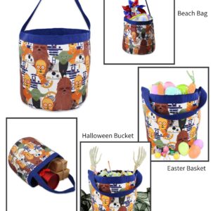 Disney Star Wars Yoda Collapsible Nylon Basket Bucket Tote Bag (One Size, Blue)