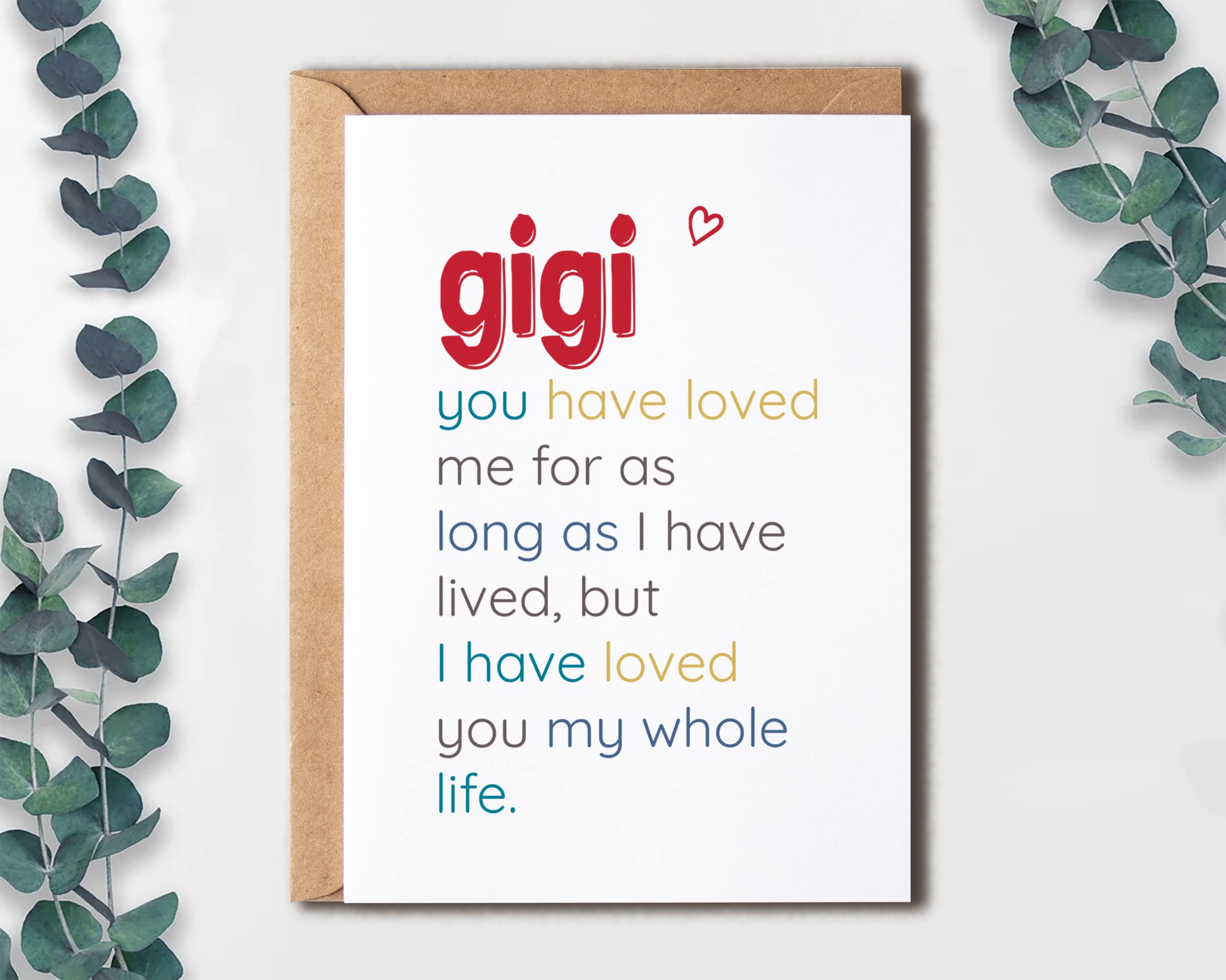 Gigi You Have Loved - Special Gigi's Day Card - Birthday Card For Gigi - Sentimental Card For Gigi - Meaningful Card For Gigi…