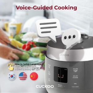 CUCKOO CRP-ST0609FG 6-Cup (Uncooked) / 12-Cup (Cooked) Twin Pressure Rice Cooker & Warmer with Nonstick Inner Pot, 16 Menu Options, 3 Voice Guide, Auto Clean (Gray)