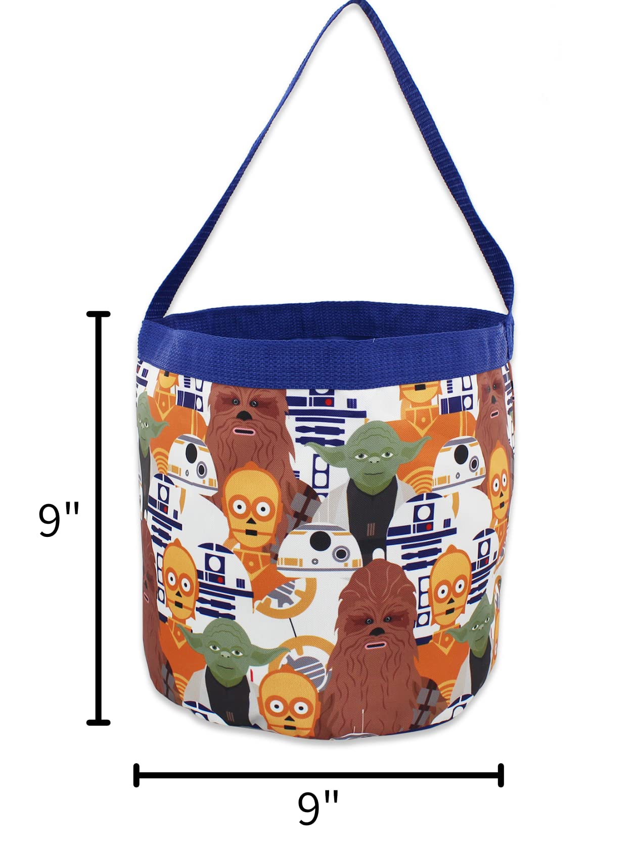 Disney Star Wars Yoda Collapsible Nylon Basket Bucket Tote Bag (One Size, Blue)