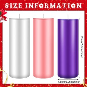 Set of 5 Candles Christmas Advent Pillar Candles Dripless Scented Catholic Advent Candle Purple Pink White Hand Poured Wax Candle for Christmas Church Home Wedding Holiday Decor (Classic,3 x 7.9 Inch)