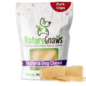 nature gnaws pork skin chews for dogs - premium natural tasty jerky treats - long lasting dog chew bones - rawhide free