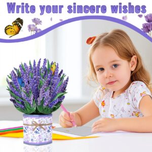 GREETING ART Floral Pop Up Birthday Card, Lavender, 22x20cm