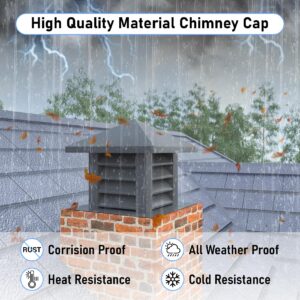 Lesolar Chimney Cap, 14" x 14" Tapered Top Fireplace Chimney Cover, Chimney Rain Caps, Chimney Caps for Outside Chimney Flue Cover to Fit Existing Flue Tile