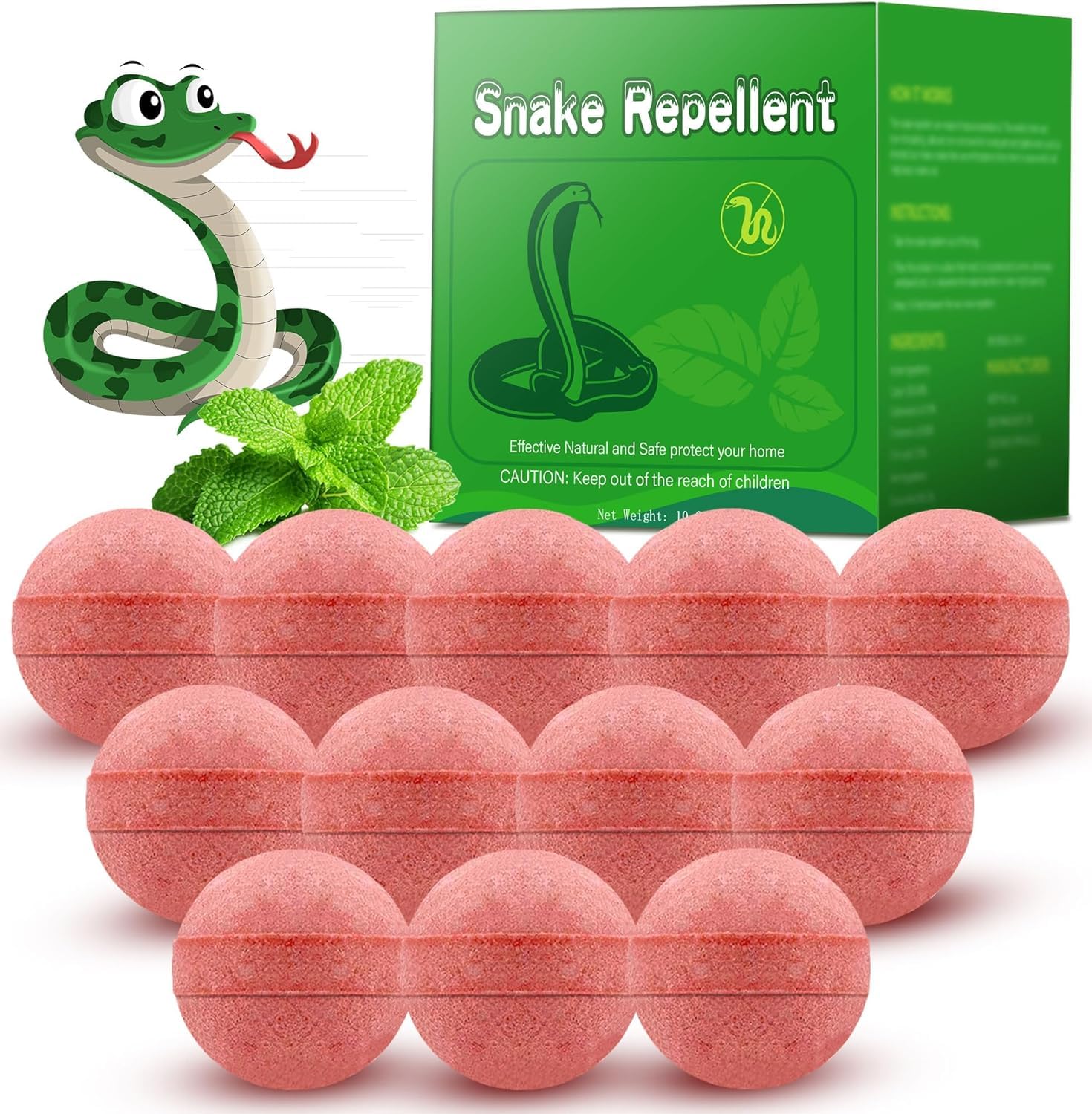 YJOO 12 Pack Snake Repellent for Yard Powerful, Natural Snakes Balls for Repelling Snakes Rats and Other Pests, for Outdoor Indoor Lawn Garden Camping Fishing