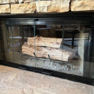 Fireplace Glass Door Set for Heatilator Fireplace Model# E36, E-36I, EC36, EC-36I, EL36, BC36R, BC36C (Black Finish)