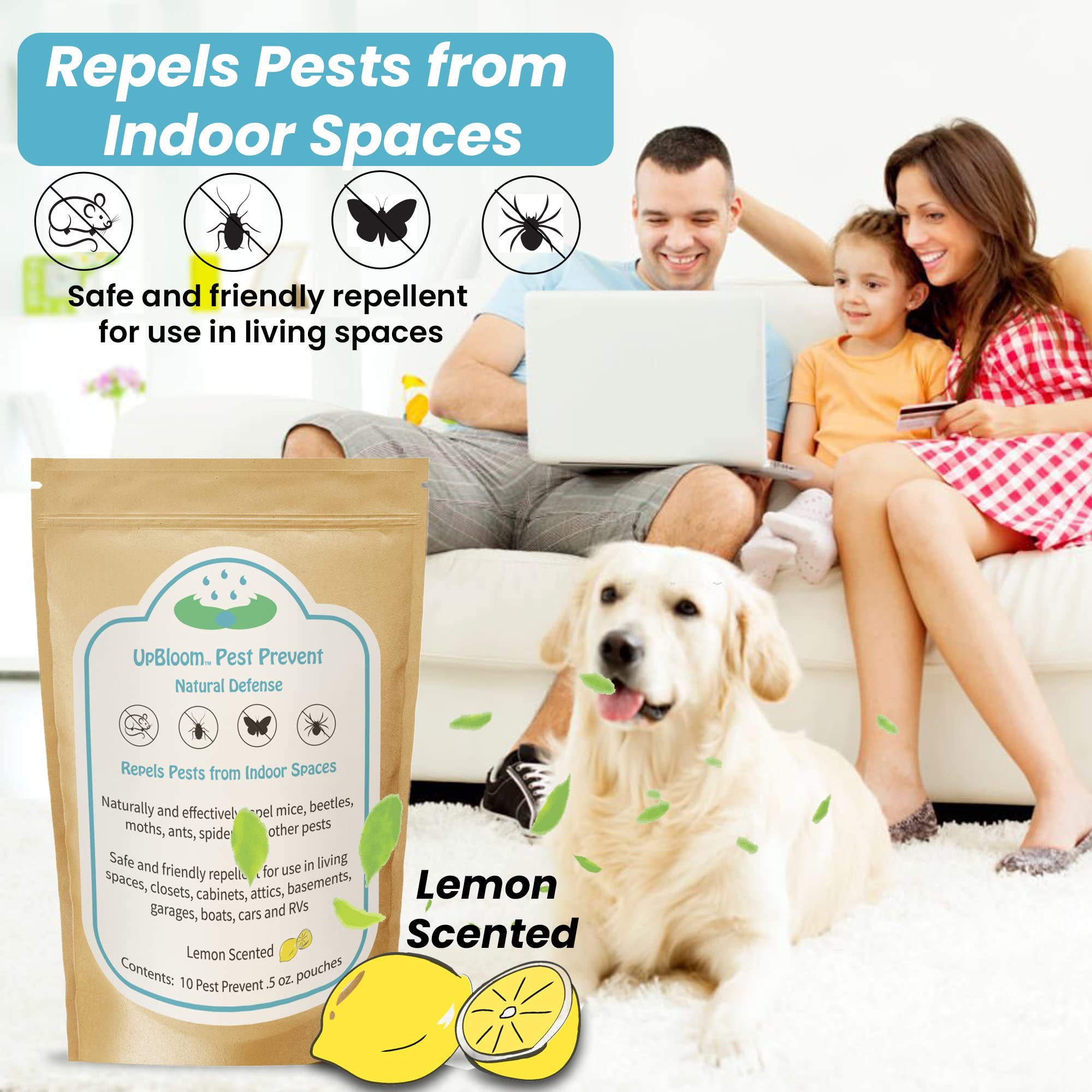 UpBloom | Pest Prevent All-Natural Pest Repellents – Home and Garage Defense from Mouse, Spider, Roaches, and Insects – 10 Pest Control and Repeller Pouches for Pest Defense and Insect Pest Control