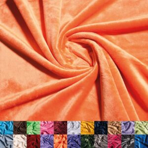 ice fabrics solid minky fabric by the yard - soft, smooth and luxury 58/60" extra wide orange minky fabric for blankets, apparel, baby accessories, throws, pillows & more - orange - 1 yard