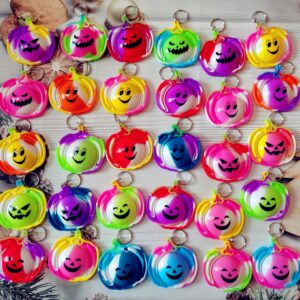 Roaqua Bulk Pumpkin Fidget Bubble Mini Pop，Small Birthday Halloween Party Favors Supplies and Student Prizes（30 Packs）