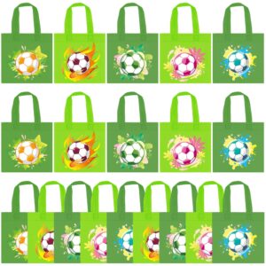 banballon 20 pcs soccer party favor bags soccer non-woven gift bags treat gift bags for kids birthday party sports theme party baby shower world cup goodie bags supplies (soccer)