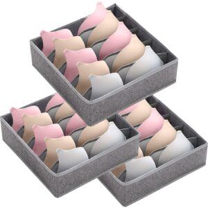 stylifing 3 pack bra drawer organizer, 5 cells foldable underwear storage organizer for closet