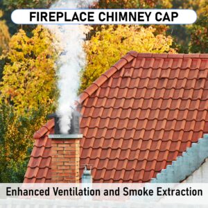 Lesolar Chimney Cap, 14" x 14" Tapered Top Fireplace Chimney Cover, Chimney Rain Caps, Chimney Caps for Outside Chimney Flue Cover to Fit Existing Flue Tile