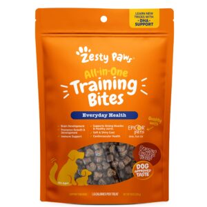 zesty paws training treats for dogs & puppies - healthy dog treats for hip, joint & muscle health - puppy training treats - for all breeds and ages - dog treats for training - pb flavor - 8oz