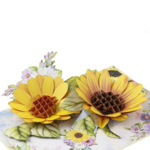 TRUANCE Pop Up Greeting Card Sunflowers- 3D Cards For Birthday, Anniversary, Mothers Day, Thank You Cards, Card for Mom, Congratulation Card, Love Card, All Occasion