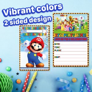 25x Classic Video Game Birthday Invitations – Fill-in Happy Birthday Party Invitations for Kids, 6X4 Inches, Postcard Style