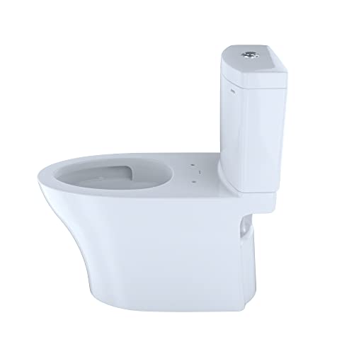 Toto TOTCST446CEMGN01 Aquia IV 0.9/1.28 GPF Dual Flush Two Piece Elongated Toilet with Push Button Flush Cotton