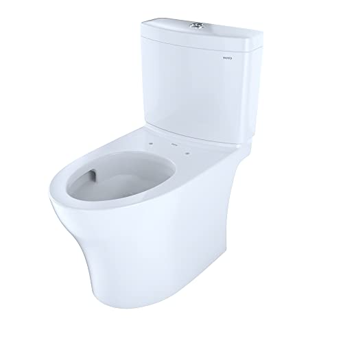 Toto TOTCST446CEMGN01 Aquia IV 0.9/1.28 GPF Dual Flush Two Piece Elongated Toilet with Push Button Flush Cotton