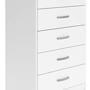 Signature Design by Ashley Flannia Casual 5 Drawer Chest of Drawers with Dovetail Construction and Safety Stop, White