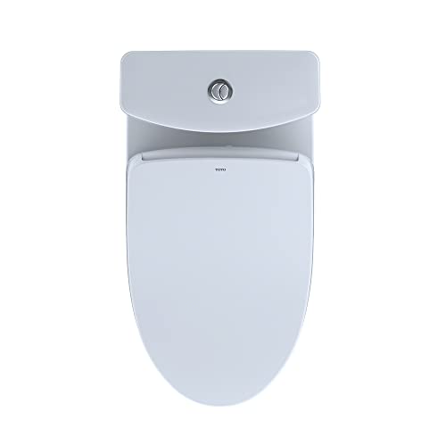 TOTO WASHLET+ Aquia IV Two-Piece Elongated Dual Flush 1.28 and 0.9 GPF Toilet with S500e Bidet Seat, Cotton White - MW4463046CEMFGN#01