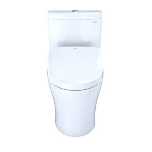 TOTO WASHLET+ Aquia IV Two-Piece Elongated Dual Flush 1.28 and 0.9 GPF Toilet with S500e Bidet Seat, Cotton White - MW4463046CEMFGN#01