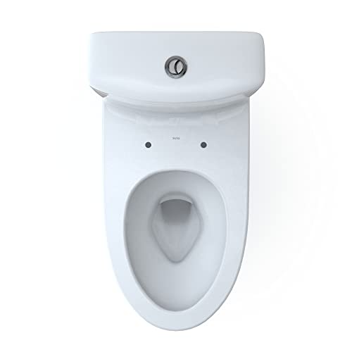 Toto TOTCST446CEMGN01 Aquia IV 0.9/1.28 GPF Dual Flush Two Piece Elongated Toilet with Push Button Flush Cotton