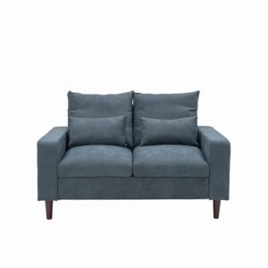 Panana Modern Couch Sofa, 2-Seater Upholstered Fabric Sofa for Small Living Room, Dorm, Small Spaces (Grey 2 Seater Sofa)