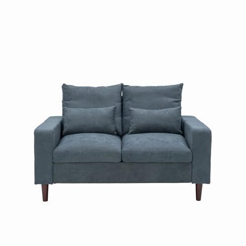 Panana Modern Couch Sofa, 2-Seater Upholstered Fabric Sofa for Small Living Room, Dorm, Small Spaces (Grey 2 Seater Sofa)