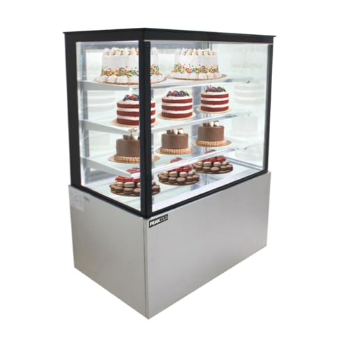 PEAKCOLD Refrigerated Glass Bakery Display Case; Floor Standing Cake Showcase with 3 Shelves; 36" W