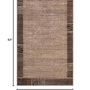 Rugs.com Angelica Collection Rug – 3' x 5' Dark Beige Medium Rug Perfect for Entryways, Kitchens, Breakfast Nooks, Accent Pieces