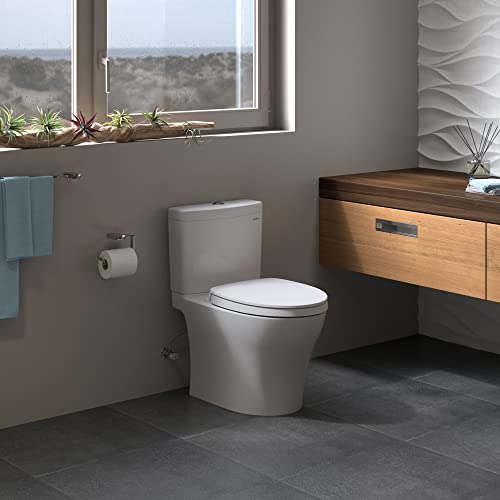 Toto TOTCST446CEMGN01 Aquia IV 0.9/1.28 GPF Dual Flush Two Piece Elongated Toilet with Push Button Flush Cotton