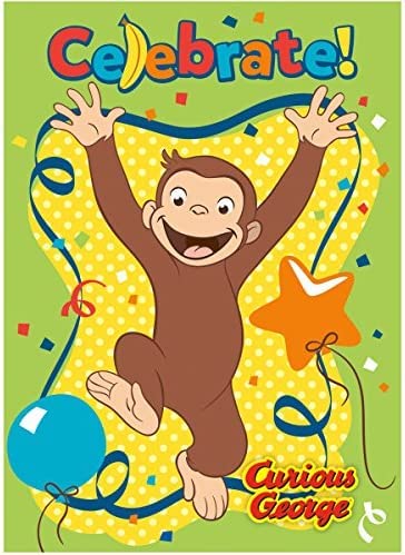 Unique Curious George Birthday Party Supplies Bundle Pack includes Party Invitations with Envelopes - 16 Count