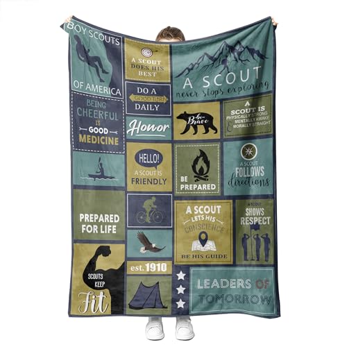 Scout Throw Blanket for Scout Lovers Soft and Fuzzy Fleece Scout Blanket Gifts for Scout Boys and Girls