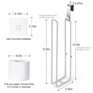 Mivvosakuki Over The Tank Toilet Paper Holder Bathroom Toilet Tissue Paper Roll Storage Holder Wall Mount Brushed Nickel,Metal Hanging Adhesive Toilet Paper Holder Dispenser Toilet Paper Organizer 1p