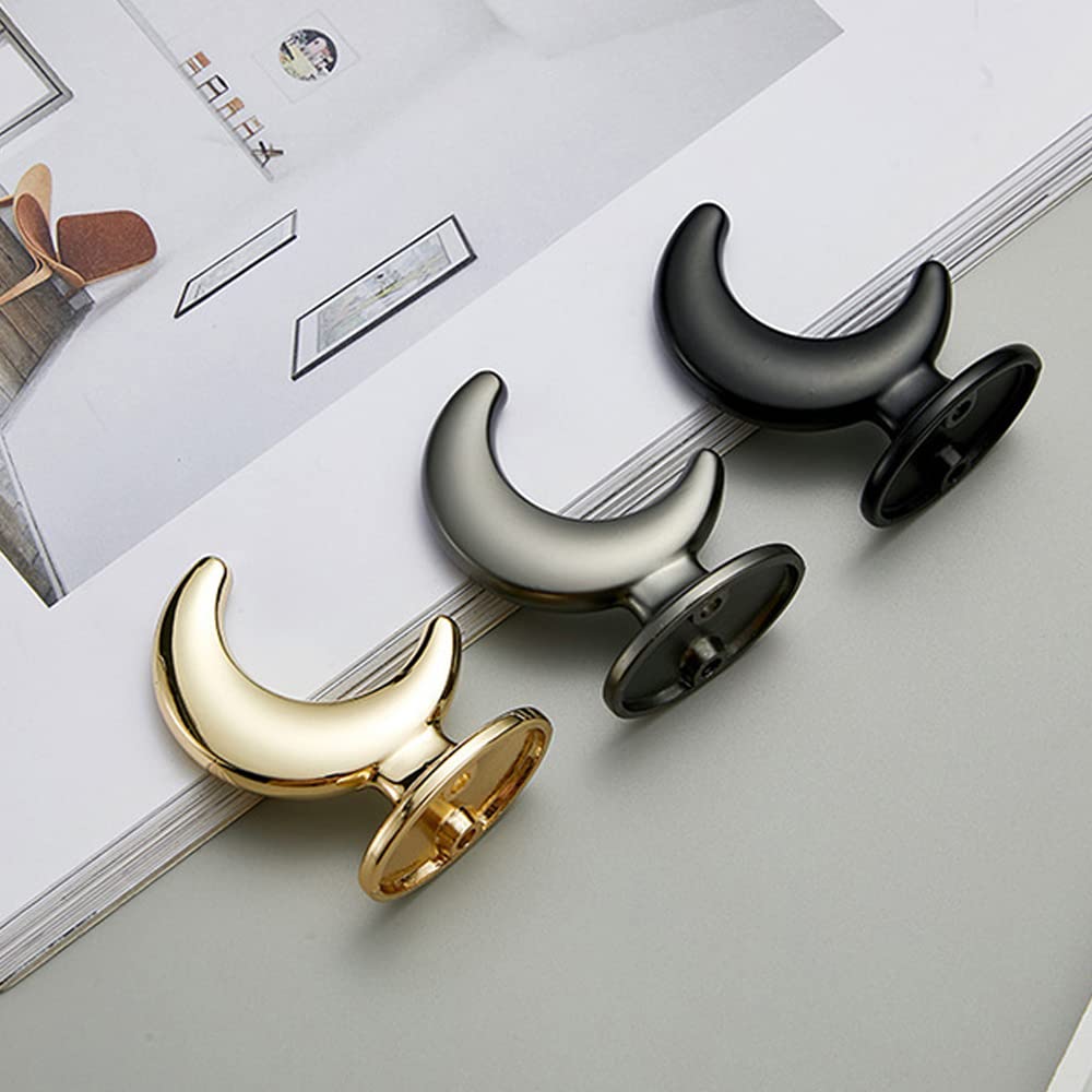 AchNau 2 Pack Robe Hook Wall Mounted Coat Hooks Moon Shape for Hanging Coats Bags Hats Towels