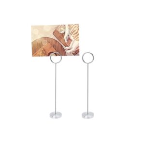 set of 2 table number holders photo display stands desk holder for christmas wedding cards, office gift cards, table sign, place cards, food signs, picture display (7.9 inch（h）)