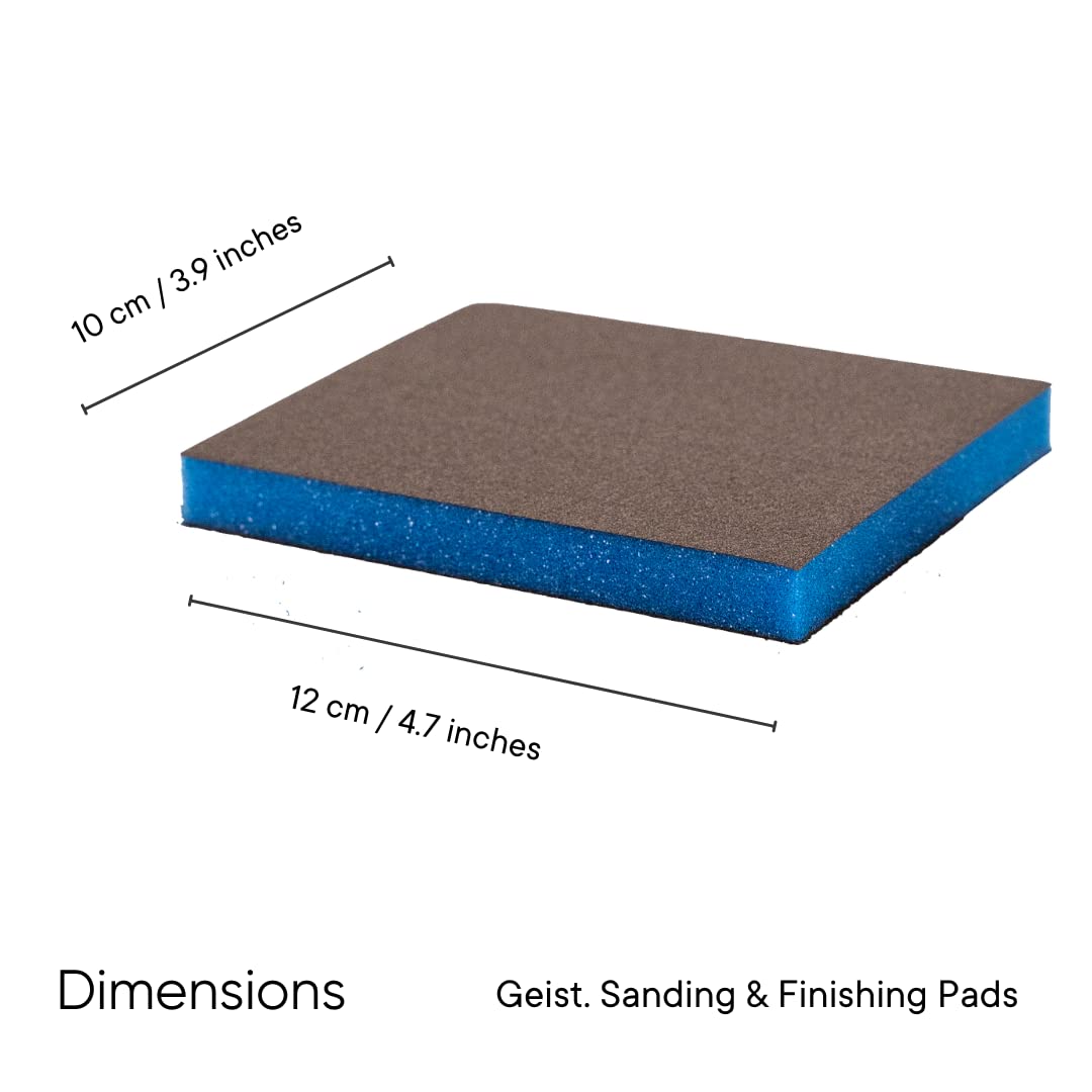 Geist. Double Sided Sanding & Finishing Pads | for use on Leather, Alcantara, Vinyl, Wood, Paints, fillers and Plastic Materials |  to Smooth and Prepare Surfaces | Pack of 2