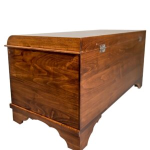 46" Cedar Hope Chest with Waterfall Top – Amish Cedar Chest w/Anti-Slam Hinges – Hope Chest with lock – Blanket Chest - Trunks for Blankets (Rustic Quartersawn Oak Wood, Asbury Stain, 46" Long)