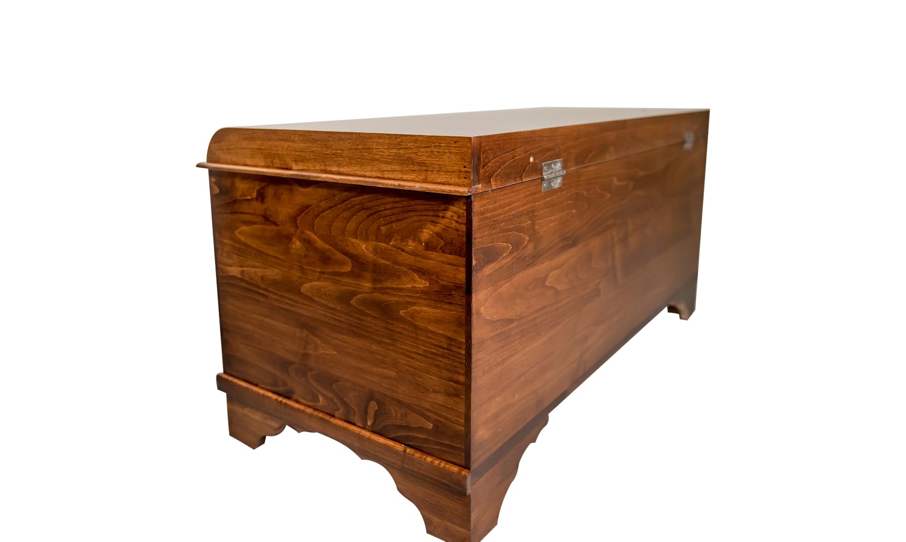 46" Cedar Hope Chest with Waterfall Top – Amish Cedar Chest w/Anti-Slam Hinges – Hope Chest with lock – Blanket Chest - Trunks for Blankets (Rustic Quartersawn Oak Wood, Asbury Stain, 46" Long)