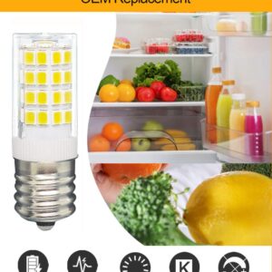 Tupolife KEI D28x kel 2816x KEI D28a KEL2811 5304522314 5304517886 LED Refrigerator Light Bulb Replacement E17 Freezer Bulb, 3W Cool White 6000K 100V-265V Fridge Lamp, 2-Pack