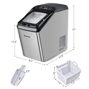 Nugget Ice Maker Machine Countertop 29Lbs/24H, ARLIME Sonic Ice Maker Self-Cleaning, Auto Water Refill, Portable Ice Machine with 3 Lbs Basket & Scoop, Crunchy Chewable Ice Maker for Home/Office/RV