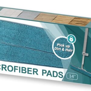 JDlife Microfiber Roller Mop Pads 2-Pack - 2 pcs 14" Replacement Washable Pads for Floor Cleaning