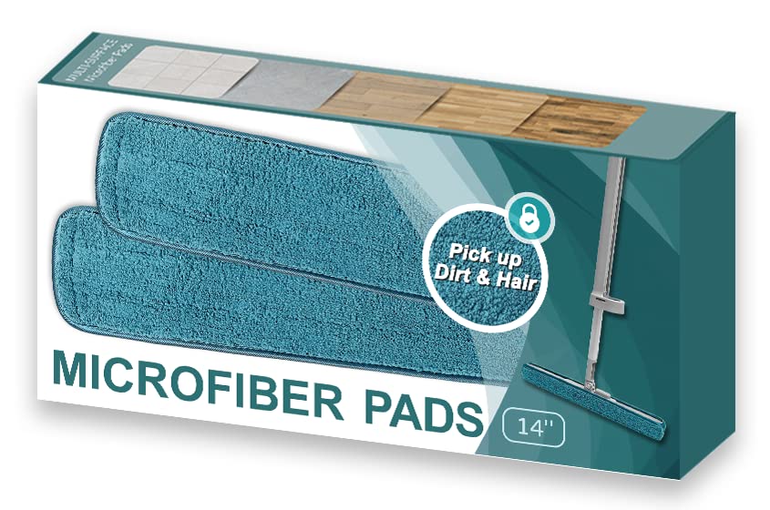 JDlife Microfiber Roller Mop Pads 2-Pack - 2 pcs 14" Replacement Washable Pads for Floor Cleaning