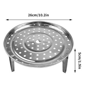 Steamer Rack, Pressure Cooker Canner Rack 304 Stainless Steel Canning Rack Round Pot Steaming Tray with Detachable Legs for Baking Cooking Steaming (Diameter 26cm)