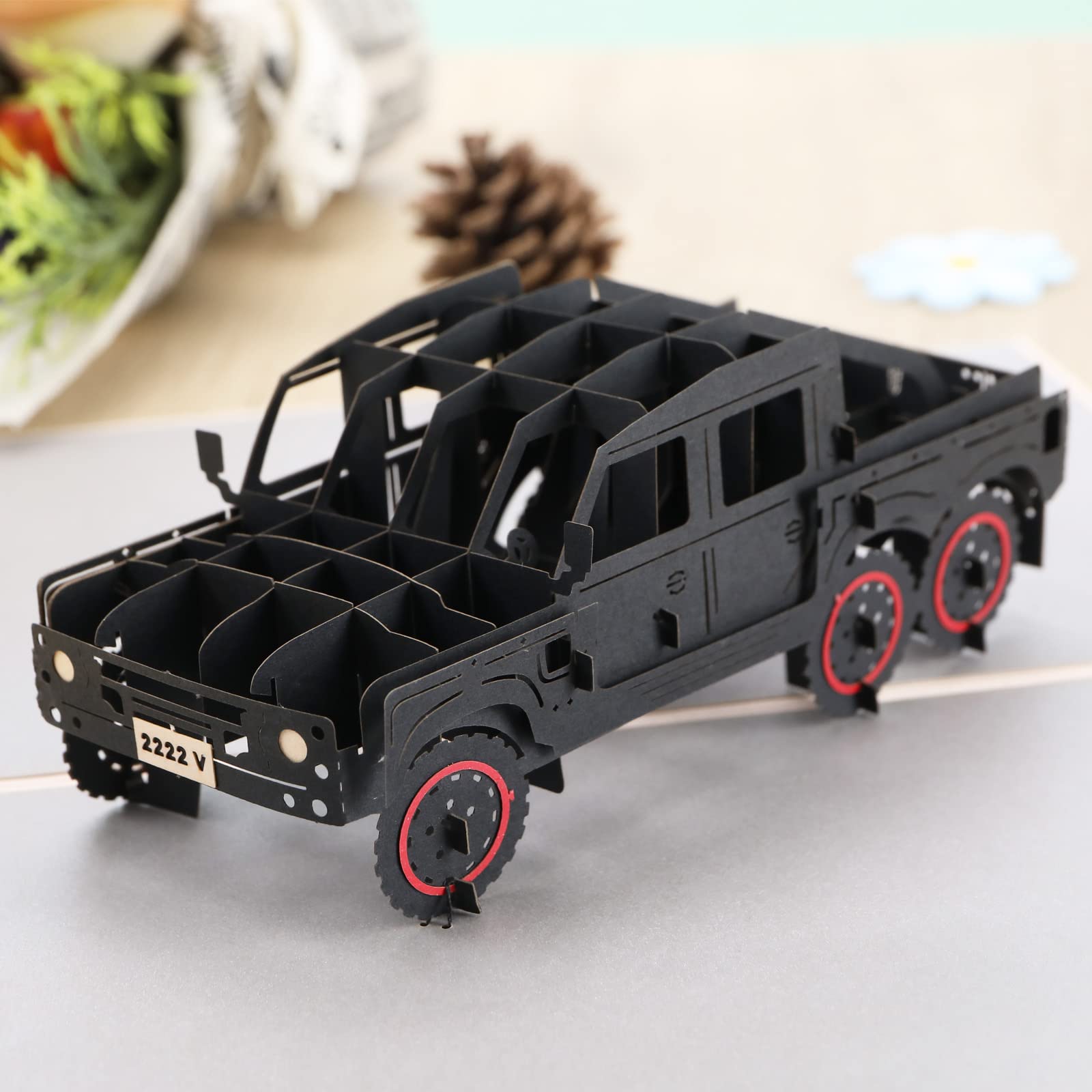 Create idea Jeep Truck Pop Up Card 3D Car Pop Up Card Creative Greeting Card Decorative Gift Cards for Father's Day Birthday Graduation Congratulations