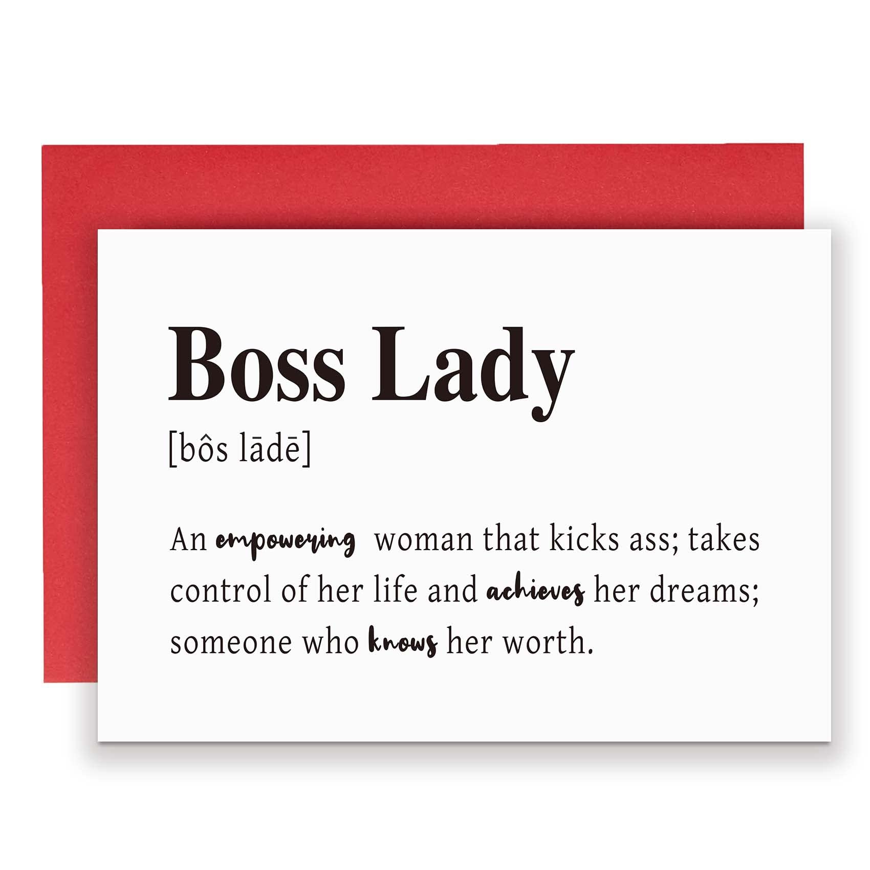 Serviky Funny Boss’s Day Card for Women, Best Boss Appreciations Birthday Gifts for Her(Boss Lady)